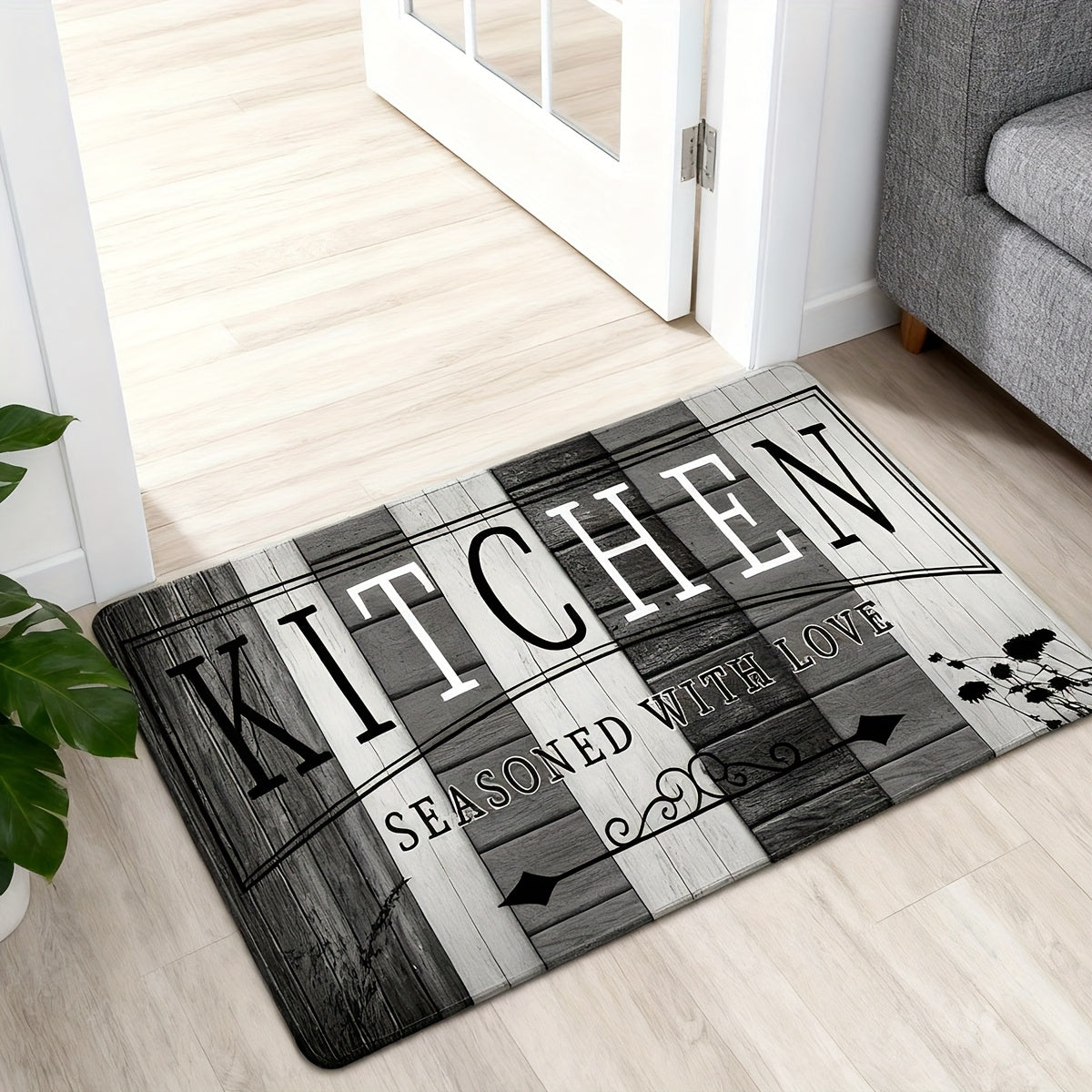 Non-Slip Absorbent Kitchen Mat | Premium Print Anti-Fatigue Floor Rug | Washable Door Mat for Kitchen Bathroom Laundry Bedroom Hallway | Wood Grain & Solid | Multiple Sizes 20x31.5" to 23.6x71"