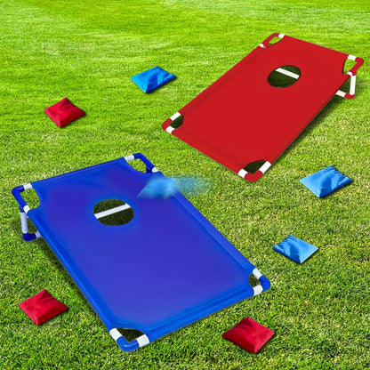 Cornhole Game Set with 12 Bean Bags & Cornhole Boards, Red & Blue Gift Box Set for Backyard, Camping, Beach, Outdoor Gatherings, Indoor Party Games & Yard Games - Perfect Holiday Gift & Party Supply