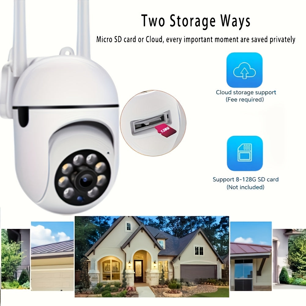 1080P 360° WiFi Panoramic Security Camera – Wireless Indoor Surveillance with Two-Way Audio, Motion Detection, Night Vision, USB Powered, SD Card & Cloud Storage, Smartphone Compatible