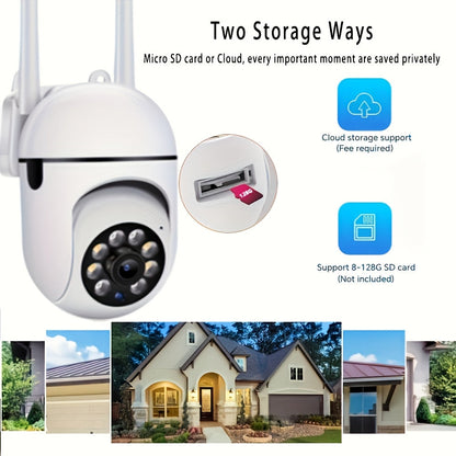 1080P 360° WiFi Panoramic Security Camera – Wireless Indoor Surveillance with Two-Way Audio, Motion Detection, Night Vision, USB Powered, SD Card & Cloud Storage, Smartphone Compatible