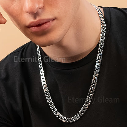 925 Sterling Silver Cuban Chain Necklace for Men – Bold Fashion Link Chain, 20-24 Inch, Gift Box Included, Perfect for Birthday, Valentine’s Day, Christmas & Holiday Gifts