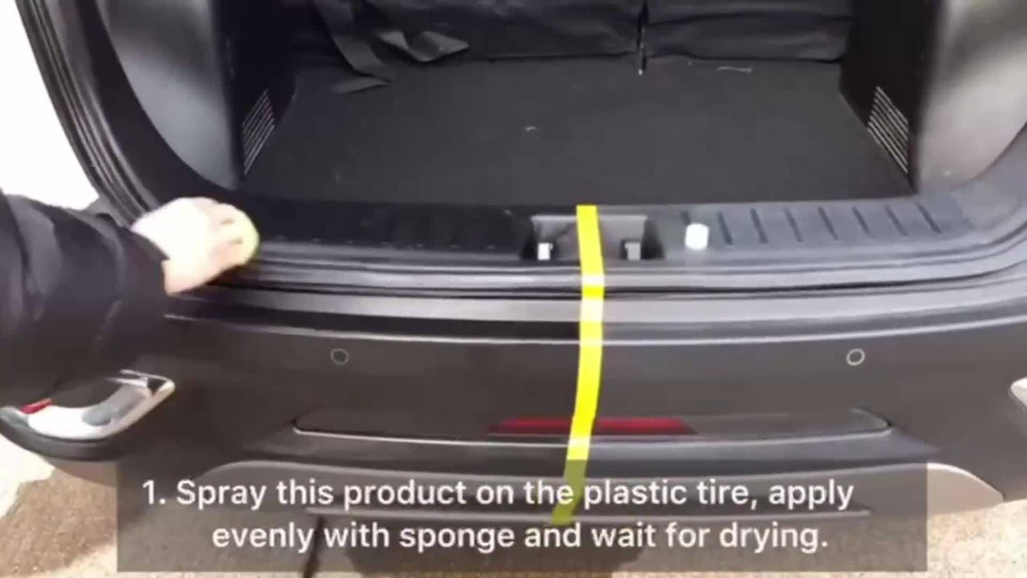 Car Plastic Restorer Kit with Sponge, Auto Interior Shine & Tire Protection Cream, Anti-Yellowing Plastic Renewal Paste for Dashboard, Bumper, Trim & Tires – Fast Refurbishment & Anti-Aging Formula