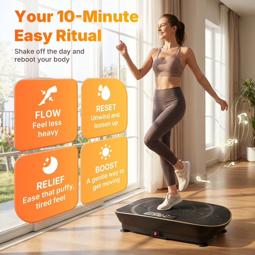 MERACH CV30 Pro Vibration Plate Exercise Machine Auto-Sensing Full Body Workout Platform with Bluetooth Speaker, Resistance Bands, 10 Speed Levels, LED Display, 330-440 lbs Capacity – Home Gym Fitness