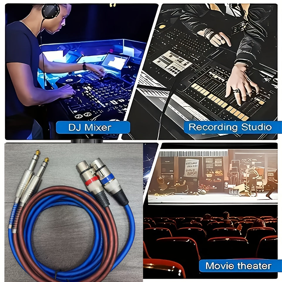 2-Pack 6.5mm TRS to XLR Female Balanced Audio Cable – Tinned Copper Core Mic Cord for Microphone Mixers, Recording Studios & Stage Lighting, Available in 3FT, 39-Inch & 78-Inch Lengths