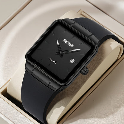 SKMEI Women's Square Quartz Watch Slim Minimalist Elegant Alloy Case Ladies Fashion Wristwatch Daily Wear Gift for Her Gold Black Rose Gold