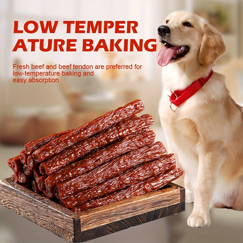 Natural Beef Tendon Dog Chew Sticks 150g Long-Lasting High-Protein Dental Chews Rawhide-Free Dog Treats Healthy Beef Jerky Strips for Puppies Adult Dogs Training