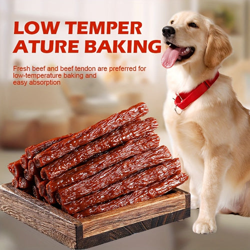 Natural Beef Tendon Dog Chew Sticks 150g Long-Lasting High-Protein Dental Chews Rawhide-Free Dog Treats Healthy Beef Jerky Strips for Puppies Adult Dogs Training