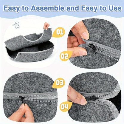 Cat Tunnel Bed Indoor Hiding Place - Donut Cat Bed All-Season Collapsible Cat Tunnel with Hole for Indoor Cats, Soft Plush, Dark Gray & Light Gray, Available in 20 & 24 Inches, Perfect Cat Gift