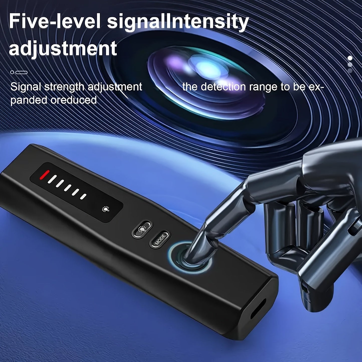 Hidden Camera Detector Anti Spy RF Signal Scanner – Bug Detector, GPS Tracker & Listening Device Finder, Portable Rechargeable Multi-Function Security Sweeper for Travel, Hotel, Home, Office, Car
