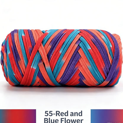 T-Shirt Fabric Yarn 400g (2 x 200g) Chunky Cotton Blend in 49 Colors – Soft Thick Yarn for Crochet Baskets, Bags, Rugs, Macrame & Knitting Projects – Beginner-Friendly Craft Yarn