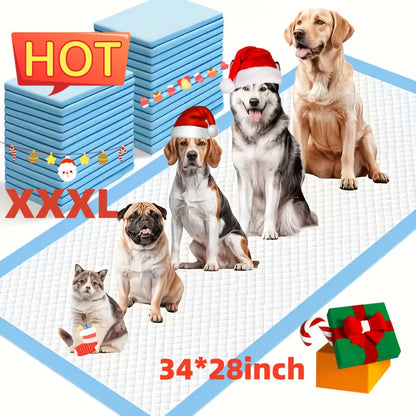 XXXXL Dog Pee Pads 34"x28" – Super Absorbent Leak-Proof Odor-Control Disposable Pet Training Pads, Bulk Pack for Dogs Puppies & Cats, Easy Potty Training & Accident Protection