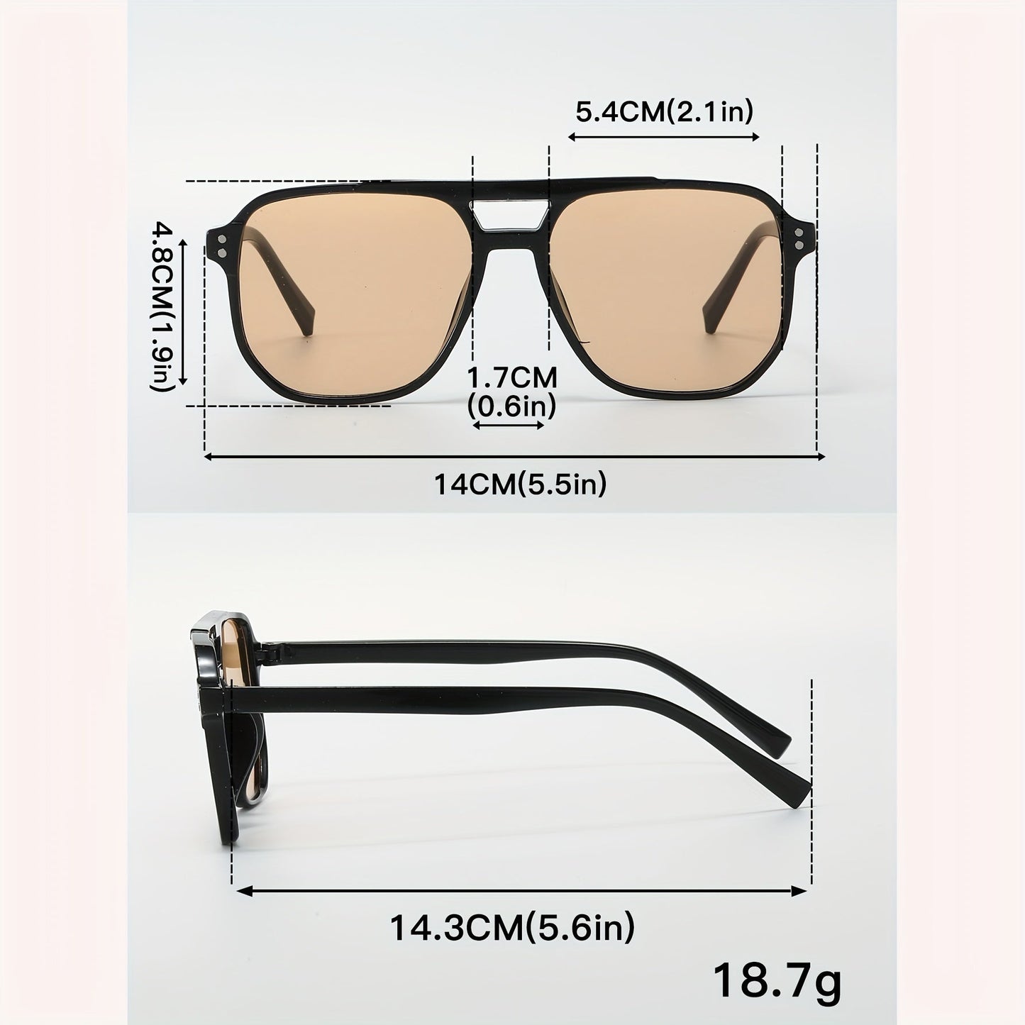 Pilot Square Sunglasses 5pcs Set Large PC Frame UV Protection Unisex Fashion Casual Eyewear for Men and Women Black Frame Multicolor Lenses