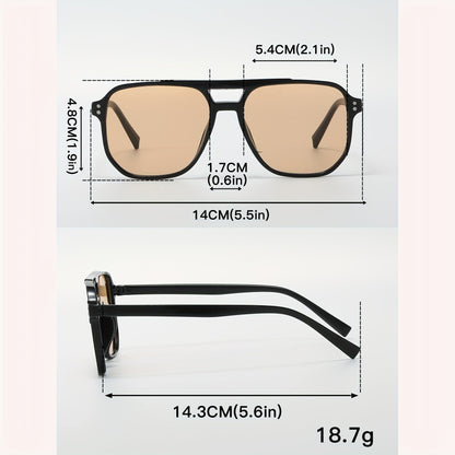 Pilot Square Sunglasses 5pcs Set Large PC Frame UV Protection Unisex Fashion Casual Eyewear for Men and Women Black Frame Multicolor Lenses