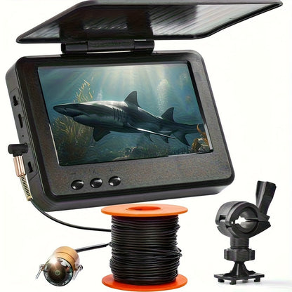 Fish Finder with HD Underwater Camera 4.3 Inch Screen 140° Wide Angle Lens Fish-Attracting Light – Portable Viewing Set for Ice Fishing Lake River Dock