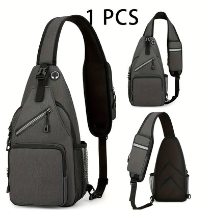 Large Capacity Crossbody Shoulder Bag for Men & Women – Multi-Purpose Embroidered Sports Style Travel Bag with Secure Zipper, Hands-Free Daily Commute & Outdoor Use, Multiple Colors