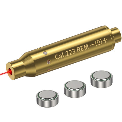 Laser Bore Sight Multi-Caliber Kit for 9mm 45ACP 223REM 308WIN 380ACP 38SPL 12GA – High-Precision Red Laser Boresighter for Rifles & Pistols, Easy Install, Includes 2 Battery Sets