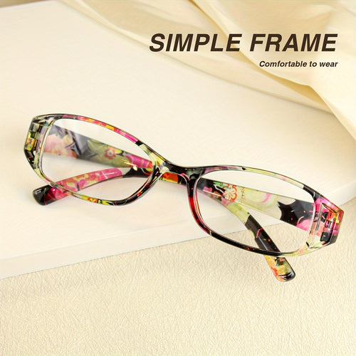 Women's Fashion Glasses 5 Pack – Small Frame Hollow Design, Trendy Graffiti Print, Lightweight Stylish Eyewear for Women & Teen Girls