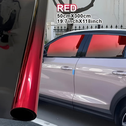 Gradient Car Window Tint Film 19.7 x 118 Inch – Two-Color Heat Resistant UV Blocking PET Window Film for Vehicle Exterior, Easy Peel & Stick, Multiple Color Gradients Available