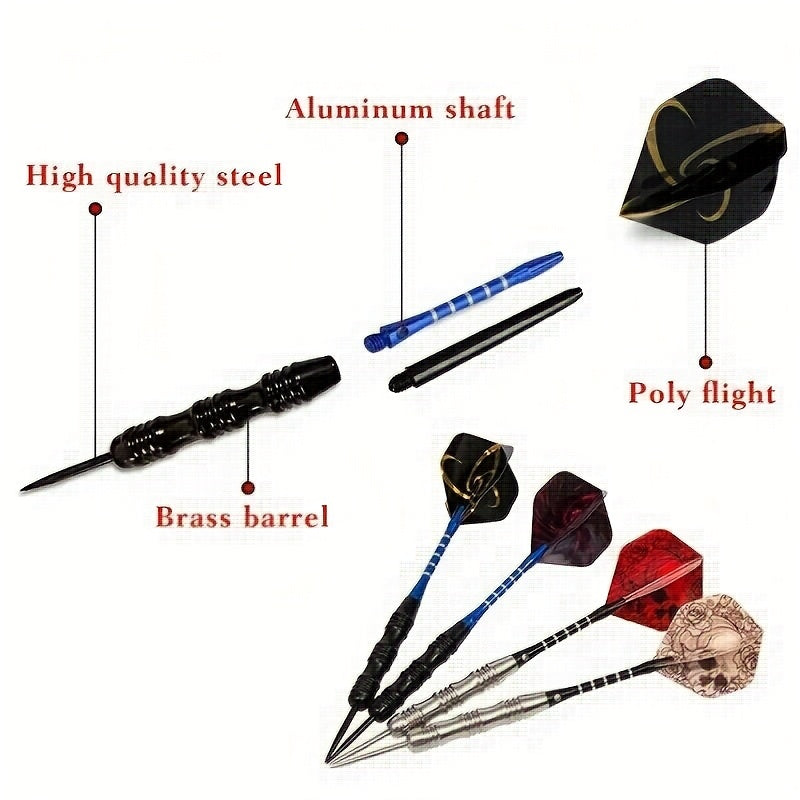 Steel Tip Darts Gift Set with Skull Wings – Deluxe Gift Box, Iron Tip & Aluminum Alloy Shaft, Multiple Sizes – for Indoor Club Entertainment, Sports Competitions & Casual Dart Games