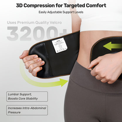 Lumbar Support Back Brace with Massage Pad Breathable Lower Back Support Belt for Men & Women – Adjustable Strap Pain Relief Waist Belt for Work Lifting Driving (Orange & Blue, S-XXL)
