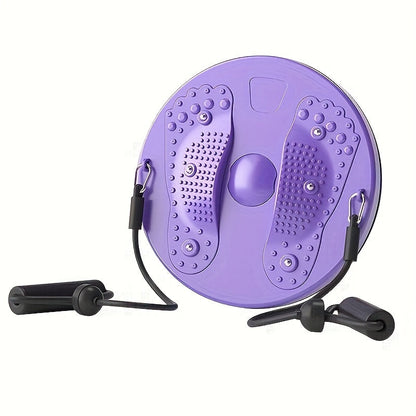 Magnetic Slimming Waist Twisting Disc with Resistance Cord - Home Gym Core Ab Workout Equipment, Non-Electric Balance Board for Office & Home Exercise, Purple Pink Green