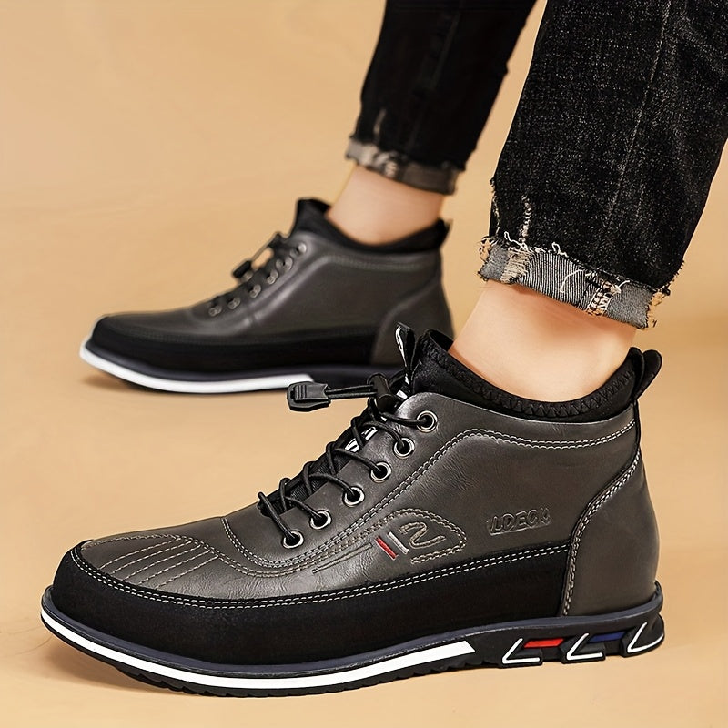 Men's High Top Business Casual Dress Shoes – Lace-Up Formal Oxford Sneakers for Office & Suit, 13 Colors, US Sizes 6.5–13.5