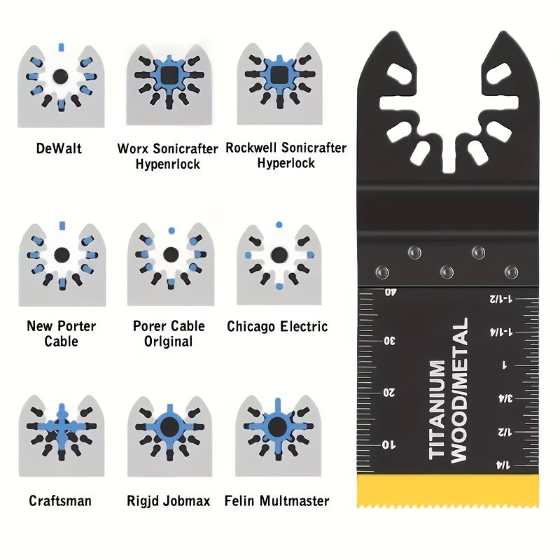 Titanium Oscillating Saw Blades Universal Quick Release Multi Tool Blades Set – 18/28/36/50 Pcs, Cuts Metal, Wood & Plastic, Compatible with Dewalt, Makita, Bosch & More