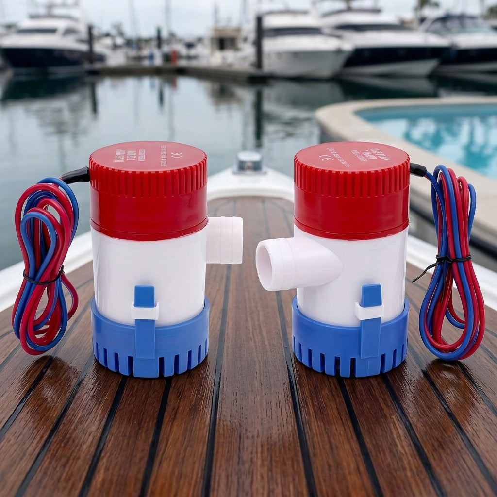 1100GPH 12V Submersible Electric Bilge Pump Low Noise Auto Float Switch for Boats Yachts RVs Pools Marine Water Removal