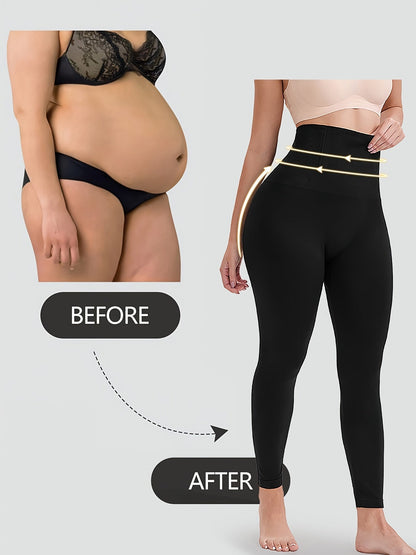 Butt Lifting Capri Leggings for Women – High Waist Tummy Control Yoga Pants, Squat Proof Stretchy Shaping Workout Capri, Apricot & Black