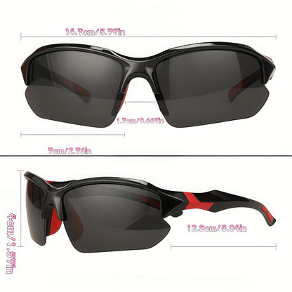 3 Pack Polarized Sunglasses UV400 Protection Unisex Outdoor Sports Eyewear for Cycling Running Fishing Driving Golf, Lightweight Frame Anti-Glare Lenses - Black Yellow Red Set