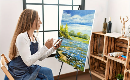 63 Inch Portable Tripod Easel Stand Foldable with Carrying Bag – Adjustable Metal Floor Easel for Wedding Signs Posters Art Painting Trade Shows and Events – Holds Up to 10 lbs