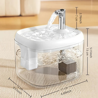 Cat Water Fountain Ultra Quiet USB – Fully Automatic Circulating Pet Smart Water Dispenser, No Batteries Required, Available in Gray, White & Yellow
