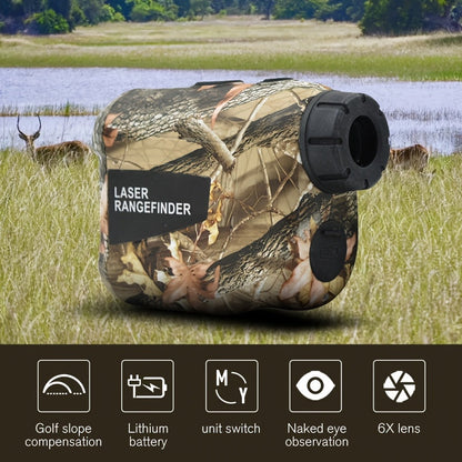 Laser Rangefinder 1200 Yards – 6X Magnification, Rechargeable, Slope Compensation, Flagpole Lock, Speed & Altitude Measurement, Golf & Hunting Camo Design