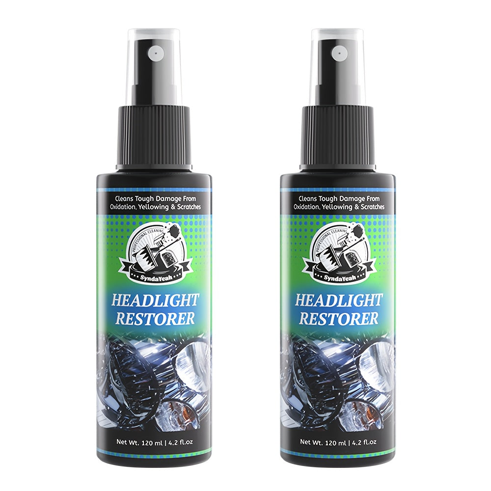Headlight Restoration Liquid 4.06oz – No Polishing Required, Instantly Clears Cloudy & Yellowed Lenses, Quick DIY Headlight Repair Solution, Enhances Visibility & Brightness, Universal Fit for All Car Models, Headlight Cleaner & Refurbishment Fluid