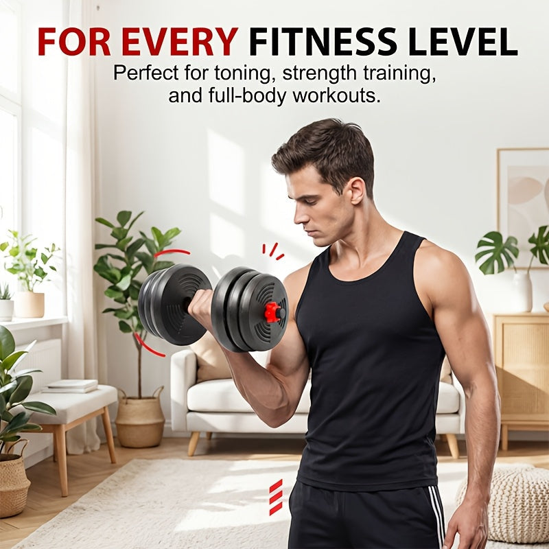 Adjustable Dumbbell Set 22 lb & 44 lb – 3-in-1 Quick-Adjust Free Weights for Home Gym, Strength Training, Full-Body Workouts, Space-Saving Compact Fitness Equipment for Men & Women