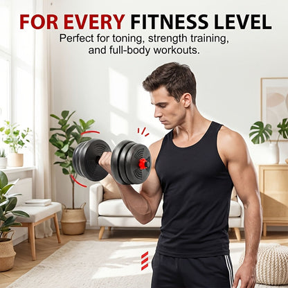 Adjustable Dumbbell Set 22 lb & 44 lb – 3-in-1 Quick-Adjust Free Weights for Home Gym, Strength Training, Full-Body Workouts, Space-Saving Compact Fitness Equipment for Men & Women