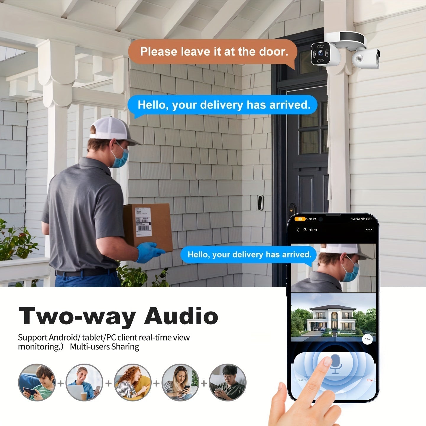 Dual Lens PTZ Security Camera Outdoor WiFi – 360° Pan Tilt Zoom 5MP, 10x Electric Zoom, Motion Detection, Two-Way Audio, Siren Alarm, Color Night Vision, App Control, Home Surveillance Camera