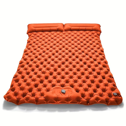 Self-Inflating Sleeping Pad Ultralight Nylon TPU Camping Mat, Built-In Pump Single & Double Person Options, Compact Portable Sleeping Mat for Camping Hiking Backpacking Travel Picnic, Orange & Blue
