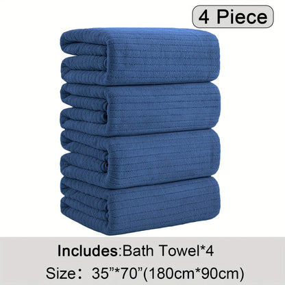4-Pack Oversized Bath Towels Set 35"x70" – Extra Large XL Microfiber Bath Sheet, Super Soft Quick-Dry Absorbent Shower Towels for Family Hotel Spa, 13 Colors Beige White Grey Navy Blue Green Black
