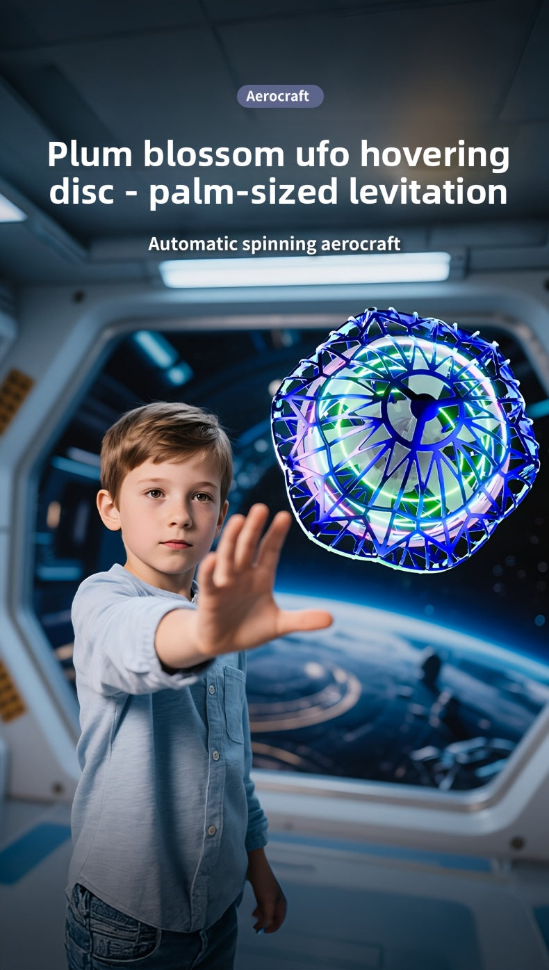 Smart Sensor UFO Hovering Flying Ball Toy Hexagonal Spinning Saucer Drone Autonomous Flight Hand Controlled Indoor Flying Robot Kids Adults Birthday Christmas Gift Blue Purple Red