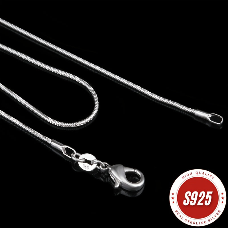 925 Sterling Silver Snake Chain Necklace 1mm – Hypoallergenic Tarnish-Resistant Layering Necklace for Women & Men, Classic Minimalist Design, Perfect Gift for Christmas, Valentine's Day & Anniversaries