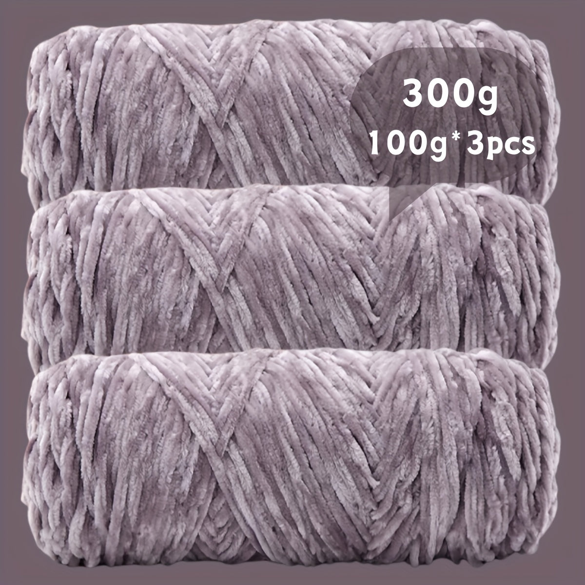 Velvet Chenille Yarn 3-Pack 300g (100g x3) Soft Bulky Knitting Crochet Yarn 47 Colors Beginner Friendly Luxury Handcraft for Sweaters Scarves Hats Dolls Bags Amigurumi DIY Projects