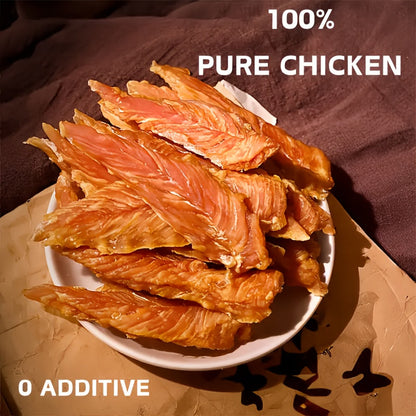 Chicken Jerky Dog Treats - Real Dried Chicken for Dogs, High Protein & Easy to Digest, Healthy Long-Lasting Training Reward Snack for Small, Medium & Large Breed Puppies and Adult Dogs