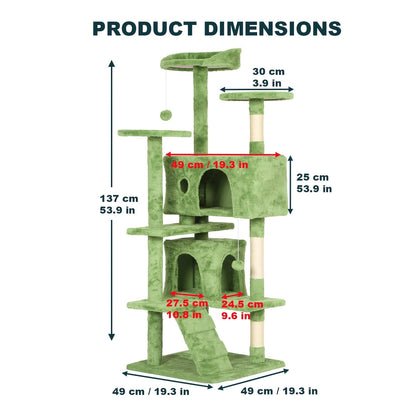 Multi-Level Cat Tree Tower with Scratching Post – Indoor Kitten Activity Center Playhouse, Easy to Assemble, Available in 22"/54"/60"/70" Heights & 7 Colors, Perfect Cat Gift
