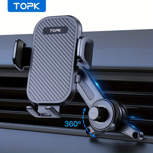Car Phone Mount Extended Arm 3-Point Support, Extendable Metal Hook Cell Phone Holder for Car Dashboard Windshield, Superior Stability Universal Fit for iPhone Samsung Android