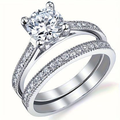 9 Piece Princess Cut Cubic Zirconia Bridal Wedding Ring Set for Women – Stackable Engagement Rings, Classic Jewelry Gift for Girlfriend & Wife