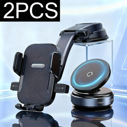 Magnetic Phone Holder with Vacuum Suction Cup, 360° Adjustable Hands-Free Phone Mount for Car, Gym, Mirror & Smooth Surfaces, Universal Magnetic Suction Phone Stand Compatible with All Smartphones