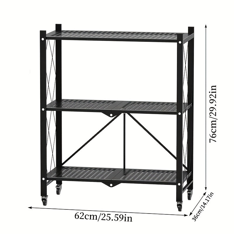 Bookshelf Shelving Unit with Wheels – 3, 4 & 5-Tier Portable Floor Standing Storage Rack for Office & Home, Multi-Layer Rolling Shelf Organizer, Easy Assembly – Black & White