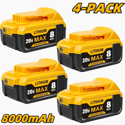 20V 8.0Ah Lithium-Ion Replacement Battery for DeWalt Cordless Tools – Compatible with DCB200, DCB205, DCB206, DCB204, DCB180 & DCD/DCF/DCG/DCS Series