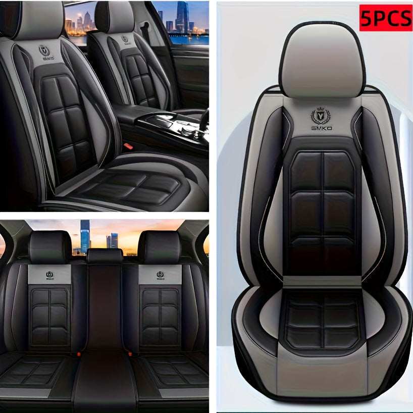 Faux Leather Car Seat Covers Universal Fit – Waterproof & Dirt-Resistant Protective Seat Cover for Cars, SUVs, Vans & Trucks, 1pc / 2pcs / 5pcs Set, Multiple Colors